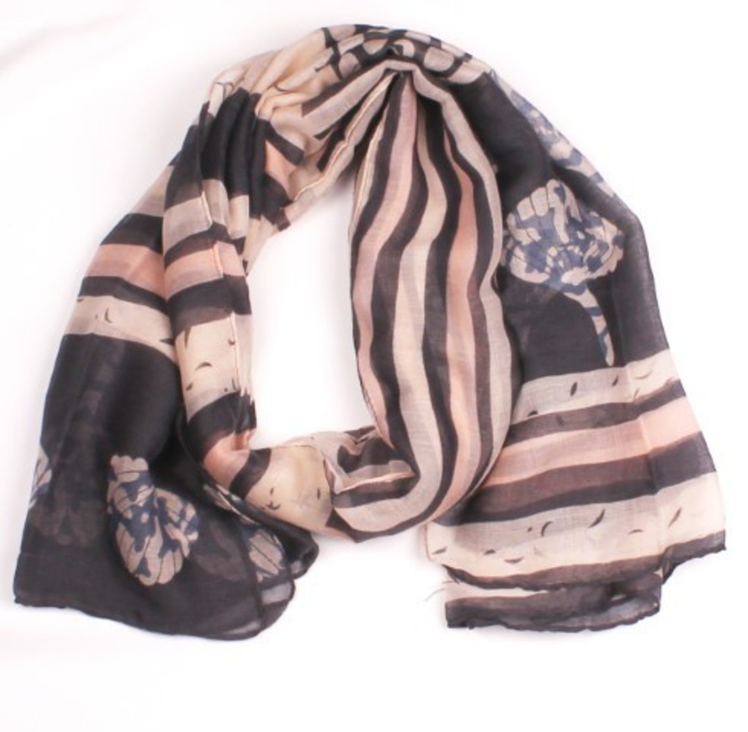 Printed  scarf multi navy Style:SC/4293/NVY image 0